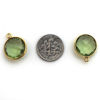 Wholesale Gold plated Sterling Silver Round Bezel Green Amethyst Quartz Gemstone Pendant, Wholesale Gemstone Pendants for Jewelry Making