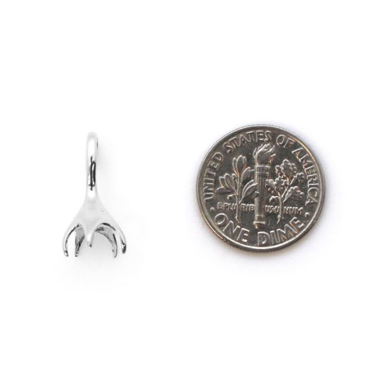 Wholesale 925 Sterling Silver Melting Metal Bead Cap Bail with Post - 17mm (1 pc)