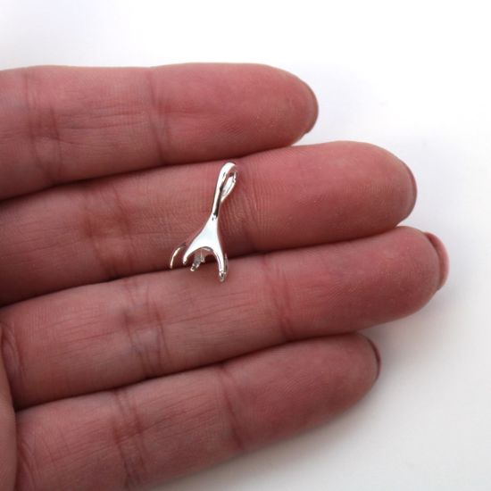 Wholesale 925 Sterling Silver Melting Metal Bead Cap Bail with Post - 17mm (1 pc)