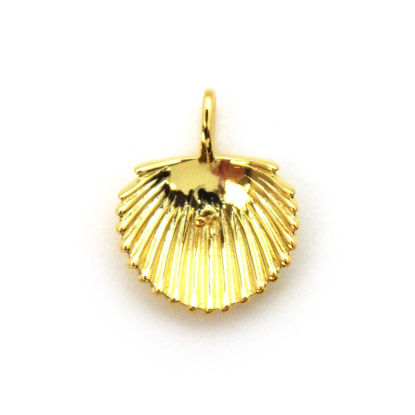 Wholesale Gold Over 925 Sterling Silver Clam Shell Pearl Cup Bail for Half-Drilled Pearls (1 pc)