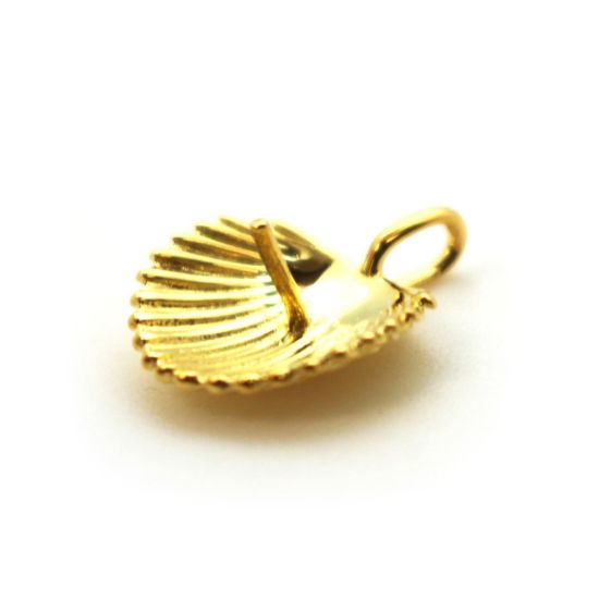 Wholesale Gold Over 925 Sterling Silver Clam Shell Pearl Cup Bail for Half-Drilled Pearls (1 pc)