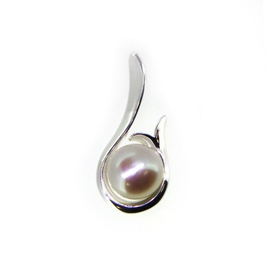 Wholesale 925 Sterling Silver Trumpet Flower Pearl Cup Bail for Half-Drilled Pearls (1 pc)