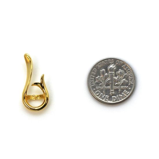 Wholesale Gold Over 925 Sterling Silver Trumpet Flower Pearl Cup Bail for Half-Drilled Pearls (1 pc)