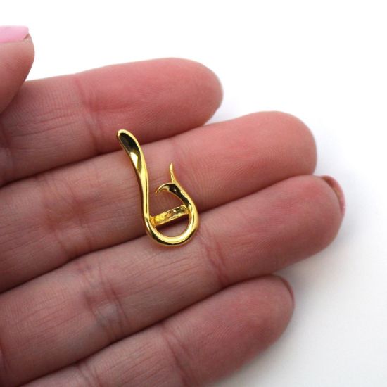 Wholesale Gold Over 925 Sterling Silver Trumpet Flower Pearl Cup Bail for Half-Drilled Pearls (1 pc)