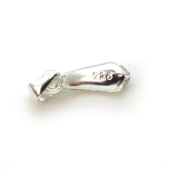 Wholesale 925 Sterling Silver Long Teardrop Pinch Bail Connector - 17.5mm (1 pc)