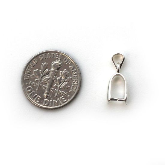 Wholesale 925 Sterling Silver Long Teardrop Pinch Bail Connector - 17.5mm (1 pc)