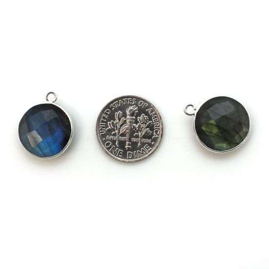 Wholesale Sterling Silver Round Bezel Labradorite Gemstone Pendant, Wholesale Gemstone Pendants for Jewelry Making