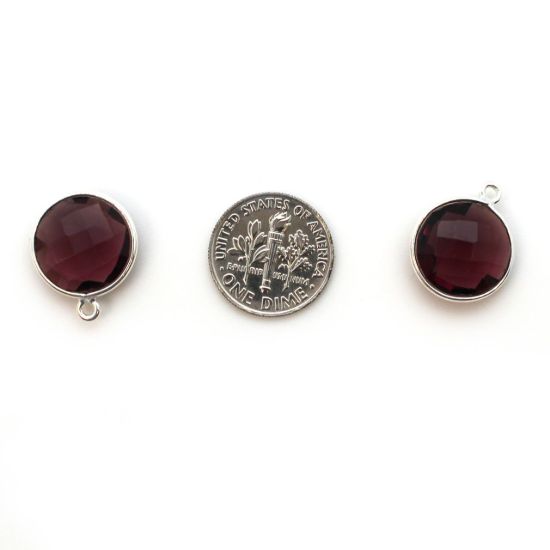 Wholesale Sterling Silver Round Bezel Pink Amethyst Quartz Gemstone Pendant, Wholesale Gemstone Pendants for Jewelry Making