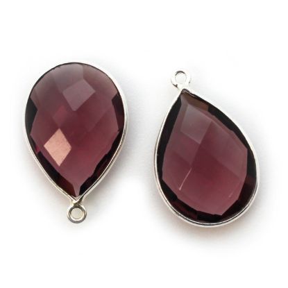 Wholesale Sterling Silver Teardrop Bezel Pink Amethyst Quartz Gemstone Pendant, Wholesale Gemstone Pendants for Jewelry Making