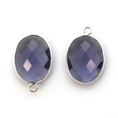 Wholesale Sterling Silver Oval Bezel Iolite Quartz Gemstone Pendant, Wholesale Gemstone Pendants for Jewelry Making