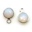 Wholesale Sterling Silver Bezel Charm Pendant - 7mm Tiny Circle Shape - Opalite - October Birthstone