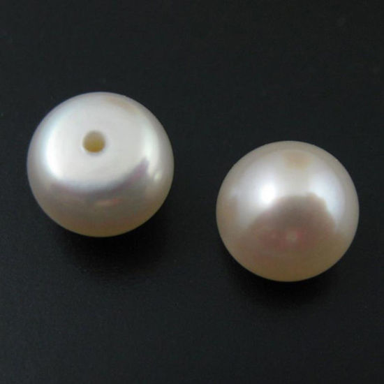 Wholesale White Freshwater Button Pearls 8-8.5mm - June Birthstone (Sold Per Pair)