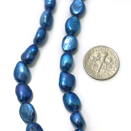 Wholesale Vivid Blue Freshwater Pearls - 10-11mm Nuggets