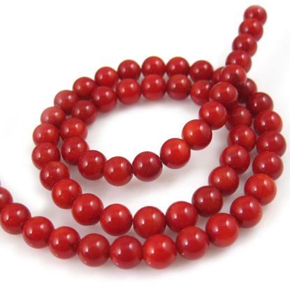 Wholesale Red Coral Beads - 6mm Smooth Round (Sold Per Strand)