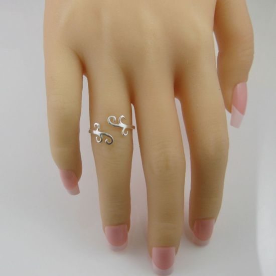 Wholesale 925 Sterling Silver Simple Silver Vine Ring - Adjustable (1 piece)