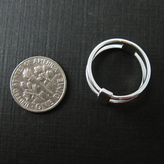 Wholesale 925 Sterling Silver Double Banded Ring with Bar (1 piece)