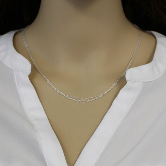Wholesale Sterling Silver Adjustable Multi-strand Chain Necklace with Freshwater Pearls