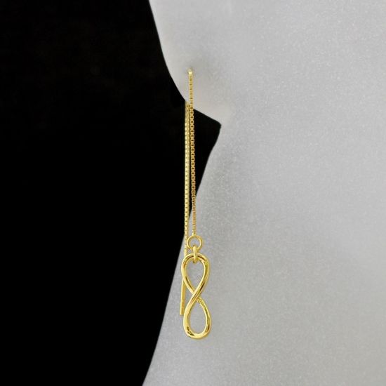 Wholesale Gold Over Sterling Silver Infinity Charm Threader Earrings (Sold Per Pair)