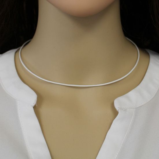 Wholesale White Leather Cord Necklace - 1.5mm