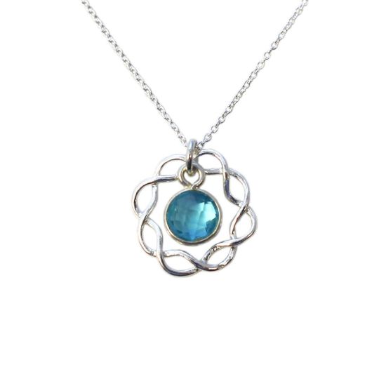 Wholesale Sterling Silver Birthstone Wreath Necklace - 18"