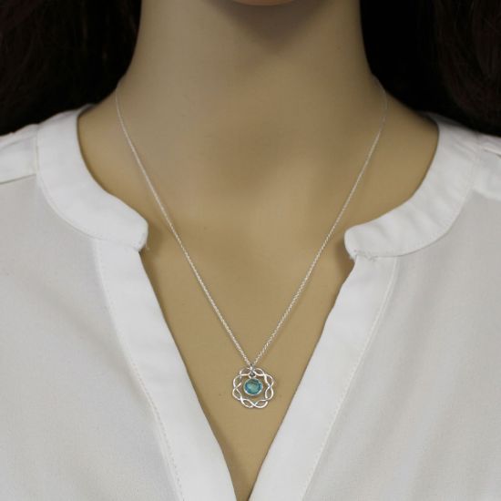 Wholesale Sterling Silver Birthstone Wreath Necklace - 18"