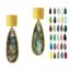Wholesale Gold Over Sterling Silver Textured Square Elongated Teardrop Gemstone Earrings (Sold Per Pair)