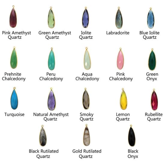 Wholesale Gold Over Sterling Silver Textured Square Elongated Teardrop Gemstone Earrings (Sold Per Pair)