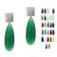Wholesale Sterling Silver Textured Square Elongated Teardrop Gemstone Earrings (Sold Per Pair)