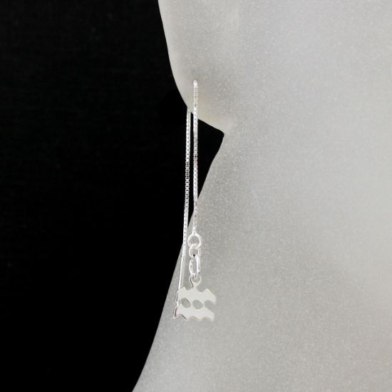 Wholesale Sterling Silver Zodiac Charm Threader Earrings (Sold Per Pair)