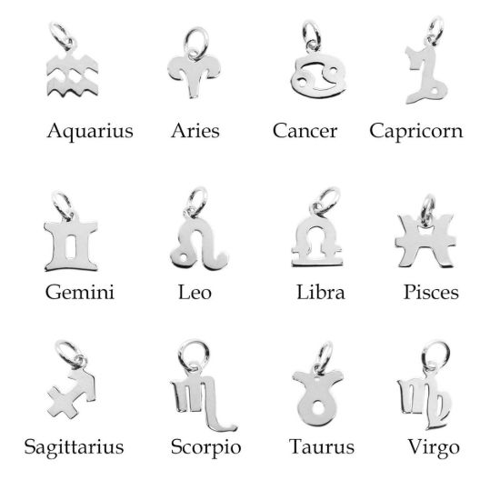 Wholesale Sterling Silver Zodiac Charm Threader Earrings (Sold Per Pair)