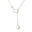 Wholesale Sterling Silver Heart and Freshwater Pearl Lariat Necklace