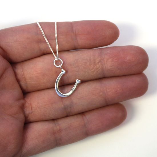 Wholesale Sterling Silver Horseshoe Charm Necklace -16"