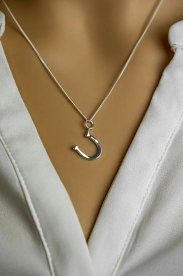 Wholesale Sterling Silver Horseshoe Charm Necklace -16"