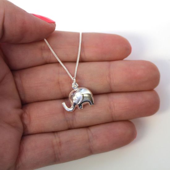 Wholesale Sterling Silver Elephant Charm Necklace - 16"