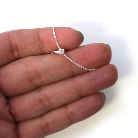 Wholesale Sterling Silver Promise Ring Charm Necklace - 16"