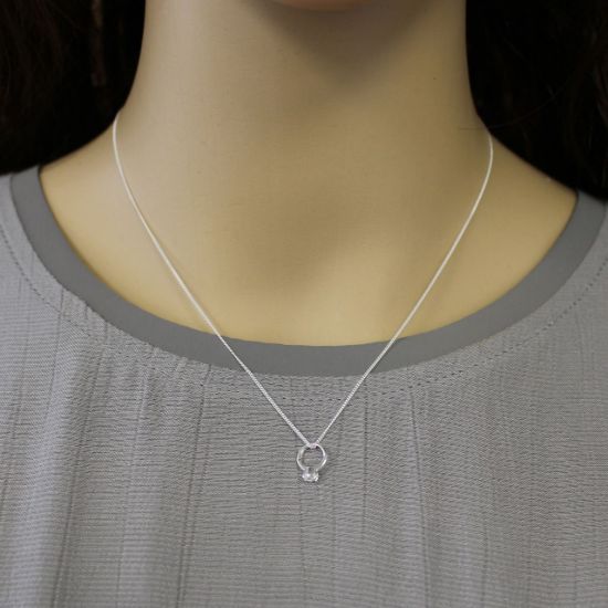 Wholesale Sterling Silver Promise Ring Charm Necklace - 16"