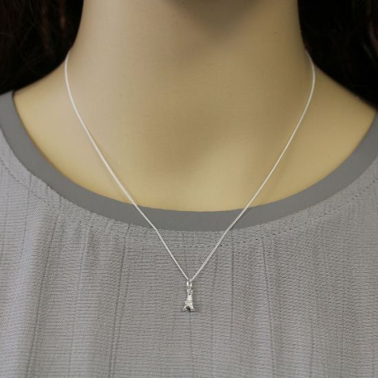 Wholesale Sterling Silver Eiffel Tower Charm Necklace - 16"