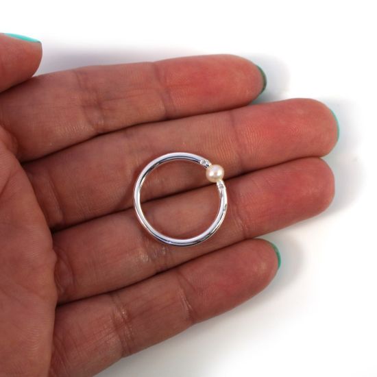 Wholesale 925 Sterling Silver Tiny Freshwater Pearl and CZ Stones Ring (1 piece)