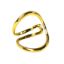 Wholesale Gold Over Sterling Silver Unique Big Open Band Ring - Adjustable (1 piece)