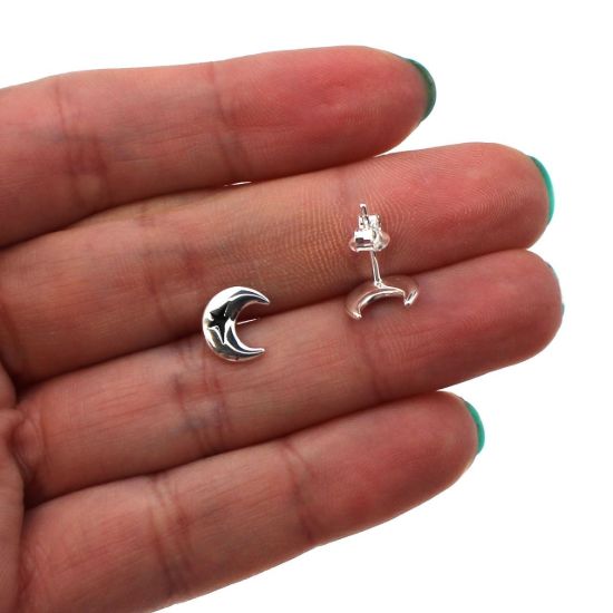 Wholesale Sterling Silver Moon and Star Studs for Jewelry Making, Wholesale Earwire and Findings