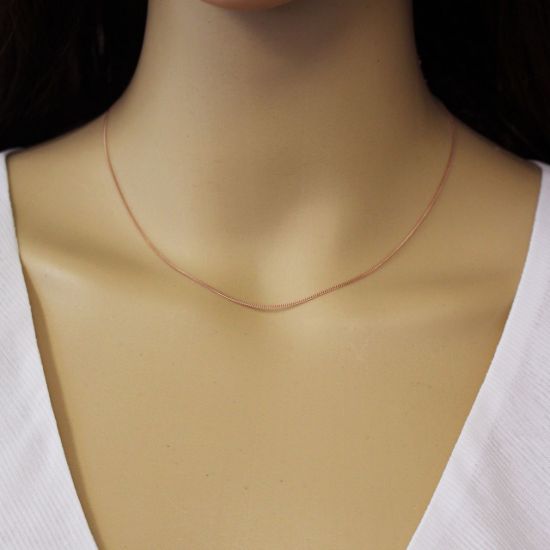 Wholesale Rose Gold Plated Sterling Silver Finished Chain - Tiny Curb Chain - Handmade with Tube Ends