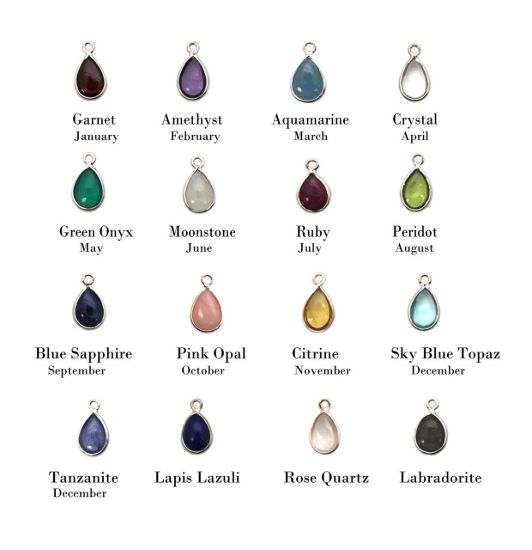 Wholesale Sterling Silver Natural Birthstone Gemstone Teardrop Ear Threads (Sold Per Pair)