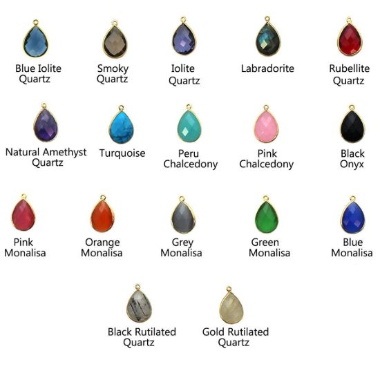 Wholesale Gold Over Sterling Silver Teardrop Birthstone Pendant Necklace - 16"