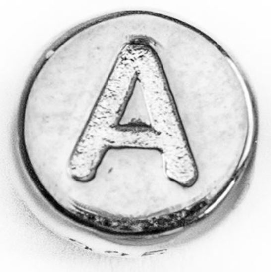 Wholesale Sterling Silver A-Z Initial Letter Round Tiny Charm - 6mm (1 piece)