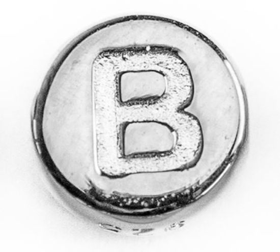 Wholesale Sterling Silver A-Z Initial Letter Round Tiny Charm - 6mm (1 piece)