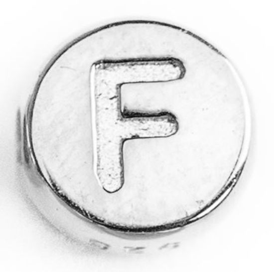 Wholesale Sterling Silver A-Z Initial Letter Round Tiny Charm - 6mm (1 piece)