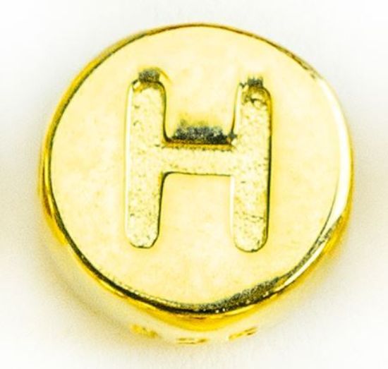 Wholesale Gold over Sterling Silver A-Z Initial Letter Round Tiny Charm - 6mm (1 piece)