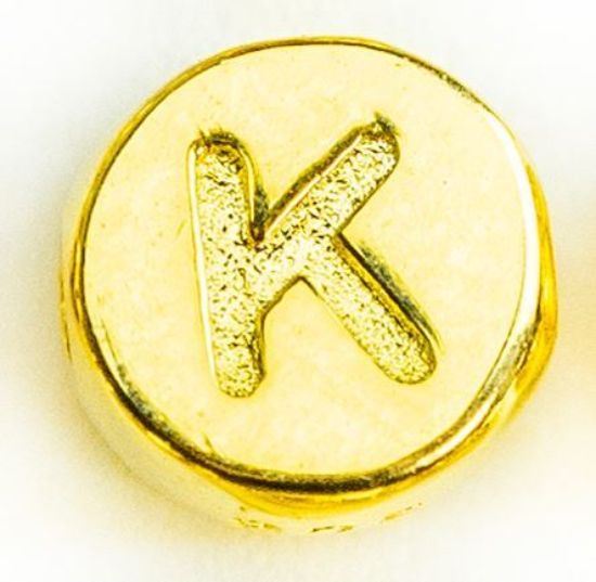 Wholesale Gold over Sterling Silver A-Z Initial Letter Round Tiny Charm - 6mm (1 piece)