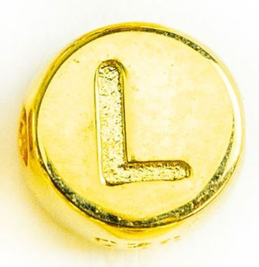 Wholesale Gold over Sterling Silver A-Z Initial Letter Round Tiny Charm - 6mm (1 piece)