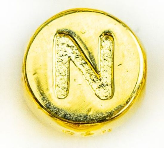 Wholesale Gold over Sterling Silver A-Z Initial Letter Round Tiny Charm - 6mm (1 piece)